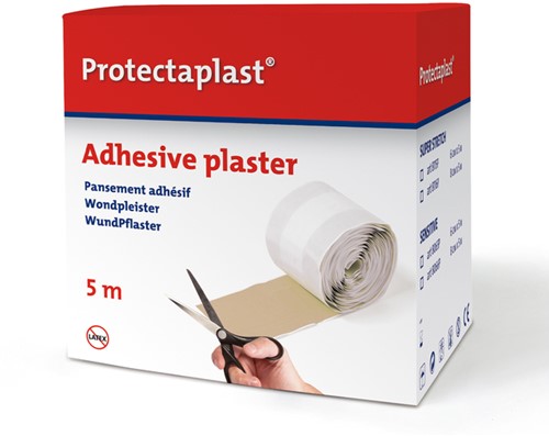 Elastische pleister Protectaplast bruin op rol 6cmx5m