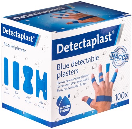 Waterafstotende blauwe pleister Detectaplast assorti 100 stuks-3