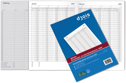 Jaarplanner 2025 Djois personeel- en activiteitenplanner