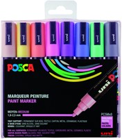 Verfstift Posca PC5M medium pastel assorti set à 8 stuks