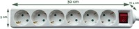 Stekkerdoos BRASQ  6 voudig 1.4 meter wit-2