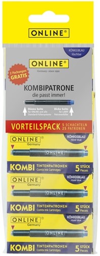 Inktpatroon Online Kombi blauw blister à 5 doosjes à 5 stuks