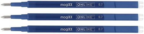 Gelschrijvervulling Online Magixx 0.7mm blauw blister à 3 stuks-2