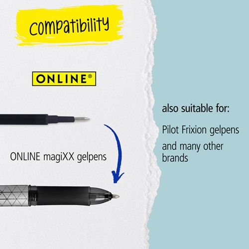 Gelschrijvervulling Online Magixx 0.7mm rood blister à 3 stuks-3