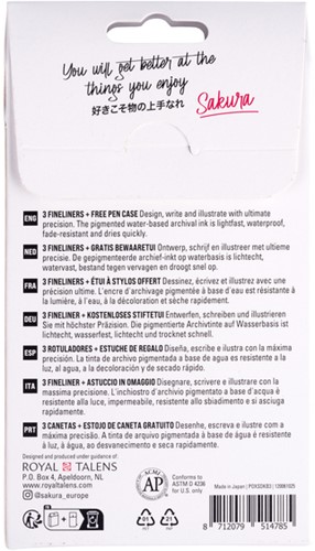 Fineliner Sakura Pigma Micron Black Edition set à 3 breedtes + gratis etui-2