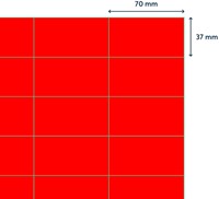 Etiket Rillprint 70x37mm fluorrood 2400 etiketten-2