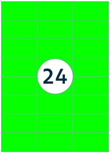 Etiket Rillprint 70x37mm fluorgroen 2400 etiketten-3