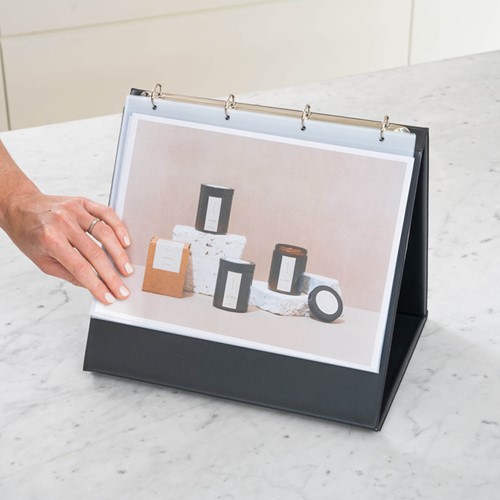 Tafelflipover Rillstab A4 liggend zwart 10 tassen-2