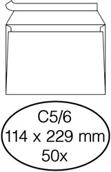 Envelop Quantore bank C5/6 114x229mm zelfklevend wit 50stuks