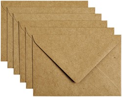 Envelop Papicolor C6 114x162mm kraft bruin pak à 6 stuks