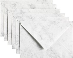 Envelop Papicolor C6 114x162mm marble grijs pak à 6 stuks
