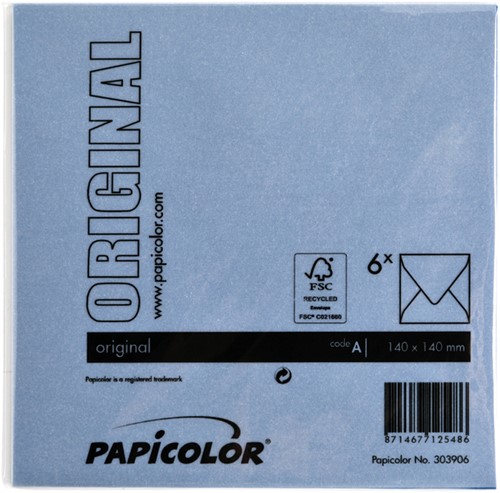Envelop Papicolor 140x140mm donkerblauw pak à 6 stuks-3
