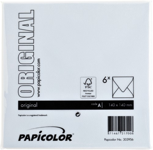 Envelop Papicolor 140x140mm babyblauw pak à 6 stuks-3