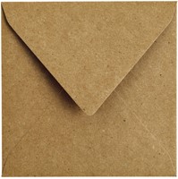 Envelop Papicolor 140x140mm kraft bruin pak à 6 stuks-2