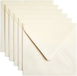 Envelop Papicolor 140x140mm metallic ivoor pak à 6 stuks