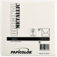 Envelop Papicolor 140x140mm metallic ivoor pak à 6 stuks-3