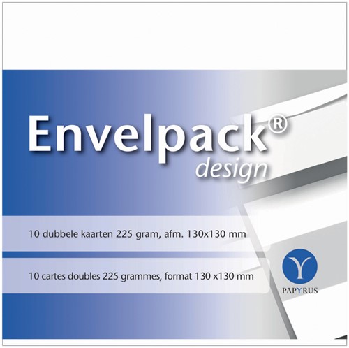 Dubbele kaart Papyrus Envelpack Design vierkant 130x130mm wit 894466