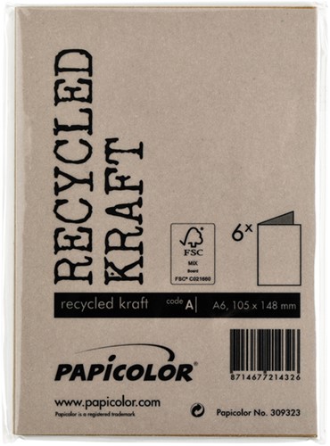 Correspondentiekaart Papicolor dubbel 105x148mm bruin pak à 6 stuks-3