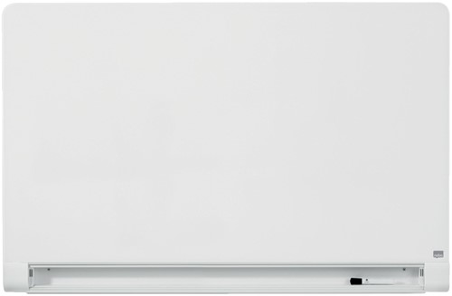 Glasbord Nobo Impression Pro afgeronde hoeken 71x126cm briljant wit