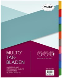 Tabbladen Multo A4 23-gaats 10-delig wit karton 220gr