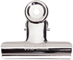 Papierklem MAUL Bulldog 70mm capaciteit 40mm zilver 5 stuks