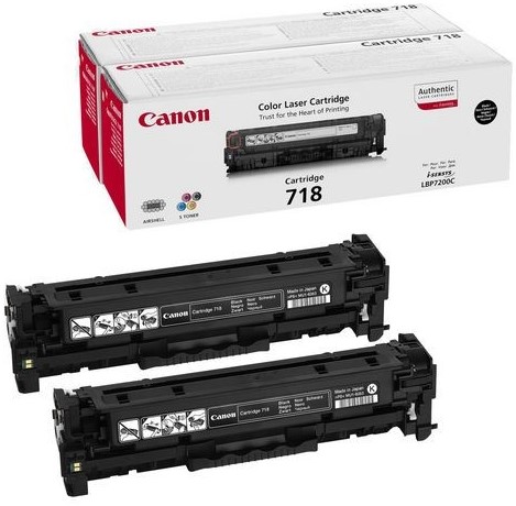 Toner Canon 718 Bk zwart/pk2