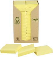 Memoblok Post-it 653 38x51mm recycled geel 24 stuks