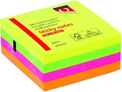 Memoblok Quantore 76x76mm neon kleuren assorti 4 kleuren