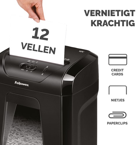 Papiervernietiger Fellowes Powershred 12C snippers 4x40mm-3