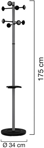 Kapstok staand Unilux Accueil metallic grijs-2