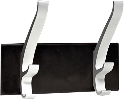 Kapstok wand Unilux Cypres 2 haken metallic grijs