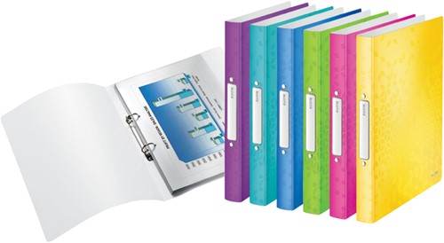 Ringband Leitz WOW A4 2-rings O-mech 25mm PP roze-2