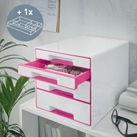 Ladenblok Leitz WOW 4 laden wit/roze-2