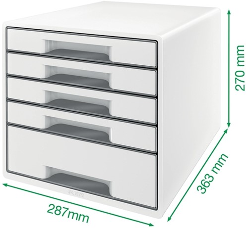 Ladenblok Leitz WoW 5 laden wit/paars-3