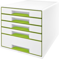 Ladenblok Leitz WOW CUBE 5 laden wit/groen