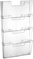 Folderhouder Europel 4x A4 wand liggend koppelbaar transparant 4 stuks-2