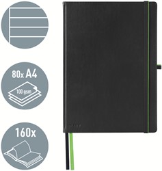 Notitieboek Leitz Complete A4 lijn 160 pagina's 100gr zwart