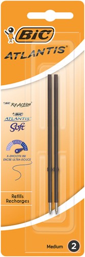 Balpenvulling Bic tbv diverse balpennen zwart medium à 2st