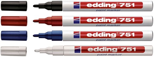 Viltstift edding 751 lakmarker rond rood 1-2mm-2