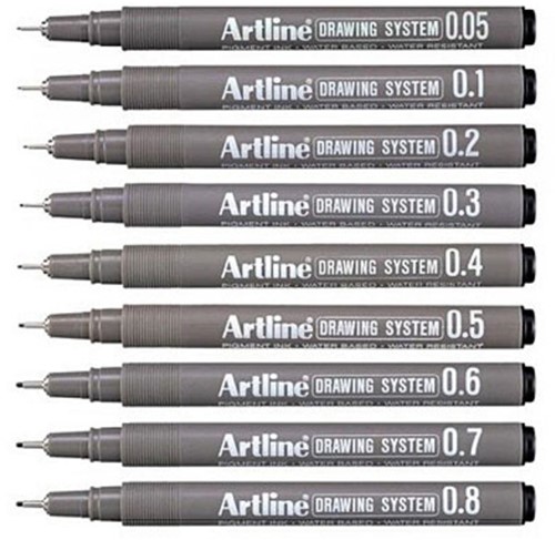 Fineliner Artline technisch 0.8mm zwart-2