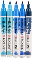 Brushpen Talens Ecoline set à 5 stuks blauw-2