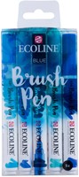Brushpen Talens Ecoline set à 5 stuks blauw-3