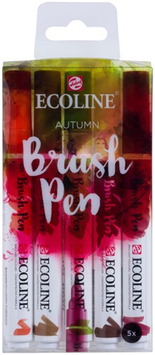 Brushpen Talens Ecoline set à 5 stuks herfst-3