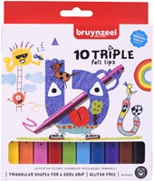 Viltstift Bruynzeel Kids Triple set à 10 kleuren