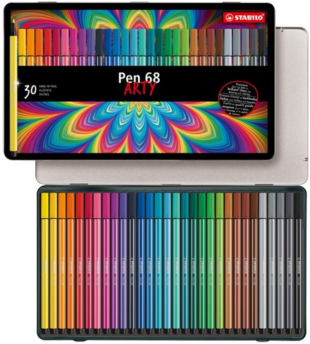 Viltstift STABILO Pen 68/30 Arty medium assorti blik à 30 stuks-2