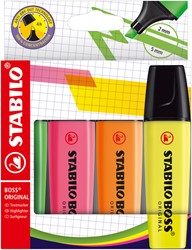 Markeerstift STABILO BOSS Original 70/4 assorti etui à 4 stuks