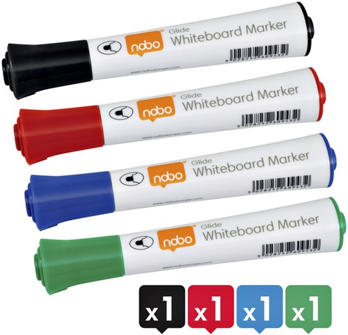 whiteboardmarker Nobo  Glide rond assorti 3mm 4st-2