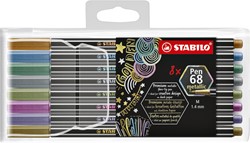 Viltstift STABILO Pen 6808/8-11 metallic etui à 8 kleuren
