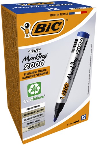 Viltstift Bic 2000 rond blauw 1.7mm-2