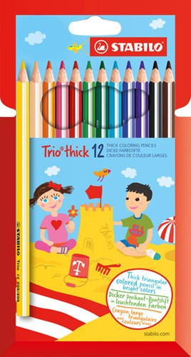 Kleurpotloden STABILO Trio dik 203 kartonnen etui à 12 kleuren